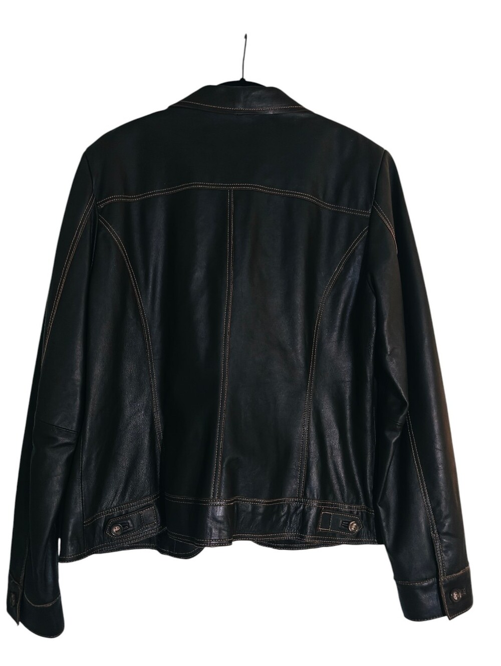 Vintage John paul Richard Genuine Leather Women's Blazer Jacket Deep Brown - Picture 2 of 10